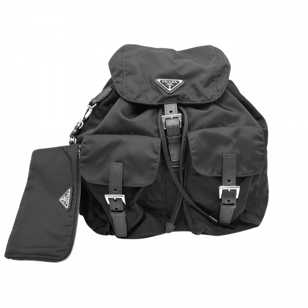 Prada Backpack Medium Re Nylon Triangle Logo Bag … - image 1